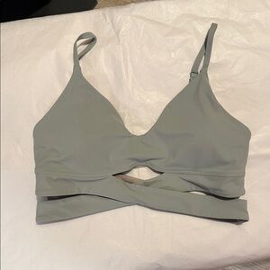 Lululemon Still Now Bra Light Sage Green Size 10 Wrap Front